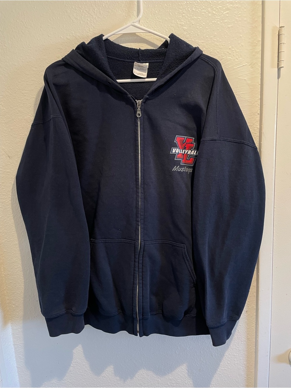 Yorba Linda Mustangs Volleyball Navy Full Zip Hoodie Jacket Adult XL